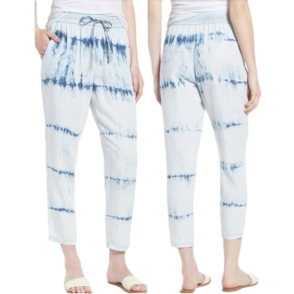 DL1961 Smith & Warren Blue Tie-Dye Cropped Jogger Pants